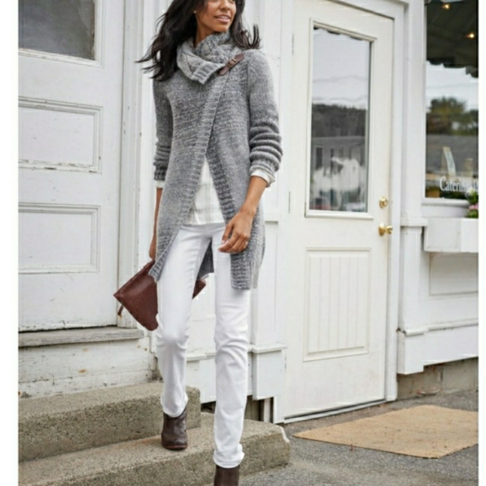 L.L. Bean White Straight leg Jeans
